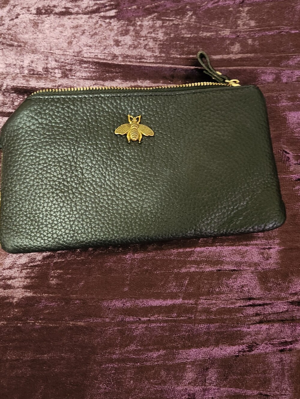Gold Bee Emblem Wristlet